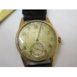 A 9ct yellow gold Longines manual wind presentation gents wristwatch - 33mm case - hands adjust,