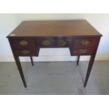 A Georgian mahogany five drawer desk - Width 84cm x Depth 50cm x Height 76cm