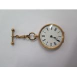 A 14ct yellow gold open face key wind pocket watch - approx weight 35 grams - with 35mm case -