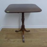 A mahogany tilt top tripod side table - Height 70cm x 55cm x 46cm