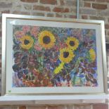 Lois Tilbrook (British 20th century) Sunflowers, watercolour signed, dated 98 - in a silvered