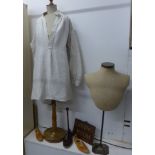 Two vintage mannequins - Tall one: Height 155cm x Width 40cm, smaller one: Height 86cm x Width