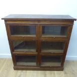 An oak sectional cabinet with six glass doors - Height 110cm x Width 108cm x Depth 34cm