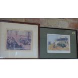 Two prints of vintage racing cars - largest 34cm x 38cm