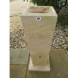 A limestone carved bird bath made from local stone and carved in Cambridgeshire - Height 73cm x 24cm