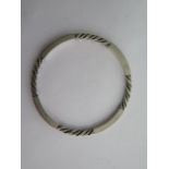 A Georg Jensen rope twist 925 silver bangle - exterior 7.5cm - approx weight 30 grams