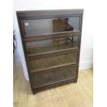 A circa 1940's Globe Wernicke oak four tier stacking bookcase - in polished, restored condition -