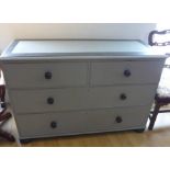 A 19th century painted chest with two short over two long drawers