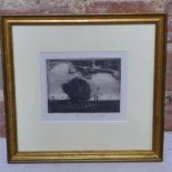 Sir Frank Brangwyn RA RWS (1867-1956) signed etching - frame size 23m x 24cm - good condition