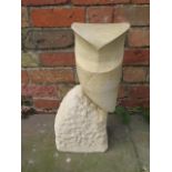 Ozzie The Abstract Owl - A Limestone abstract owl carving made from local stone and carved in