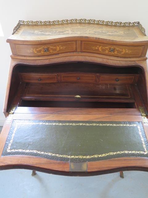A good 19th Century kingwood, rosewood and ormolu mounted Bureau de Dame in the Louis XV taste - Image 2 of 5
