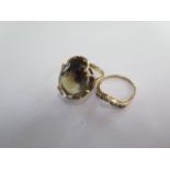 Two 9ct yellow gold rings sizes N and J - approx weight 6.3 grams