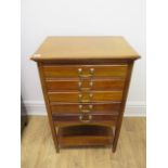 An Edwardian mahogany set of filing drawers with an under tier - Height 84cm x 52cm x 37cm
