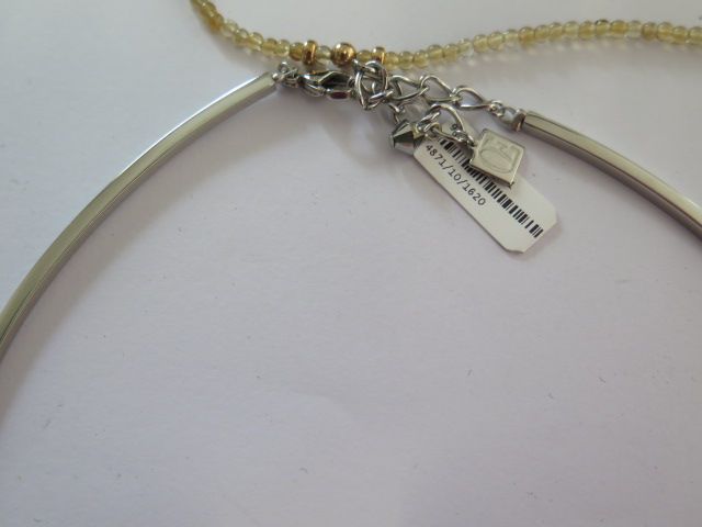 A Coeur de Lion rose gold beaded necklace, a Coeur de Lion rose gold/black cord necklace and a 9ct - Image 3 of 3