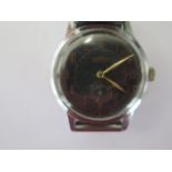 A Roamer manual wind gents wristwatch with black dial - 35mm case - on a sprung strap - running with