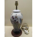 A Moorcroft bramble table lamp - Height 32cm - some crazing but generally good