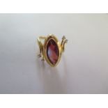 An 18ct yellow gold ring size S - approx weight 6.5 grams set with four small diamonds - generally