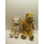 Two vintage Mohair teddy bears - largest 54cm - some repairs and wear, reasonably good