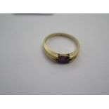 A yellow gold Ruby ring size L/M - approx weight 2.8 grams - surface tests to approx 9ct - good