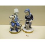 A pair of Unter Weiss Bach figures - Height 18cm - hand off one otherwise good