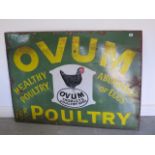A large OVUM Thorleys Poultry Spice For Poultry enamel shop/advertising sign - 92cm x 121cm - some