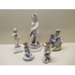 A collection of five 19th century porcelain figures - Tallest 29cm - all with some minor damage,