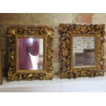 Two small gilt Florantine style mirrors - largest 33cm x 29cm