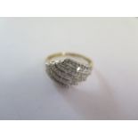 A 9ct yellow gold diamond ring size S - approx weight 3.3 grams - generally good