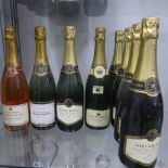 Four bottles of South Ridge sparkling wine 2009, one 2012 and 1996 Chardonnay and Pinot Noir, a