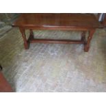 An oak refectory table - Height 76cm x 198cm x 80cm - with good rich colour