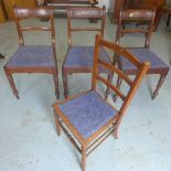 Three 19th century mahogany single chairs and a single bedroom chair