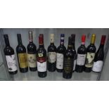 Twelve bottles of red wine including Selvarossa Dei Confratelli 2015, Pillastro Puglia 2008,