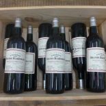 Nine bottles of Chateau les Grands Marechaux Blaye-Cotes de Bordeaux 2000 red wine