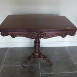 A good quality 19th century mahogany card table - Width 79cm - in good condition and colour