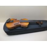 A Violin with a 13 1/8" two piece back and a carry case