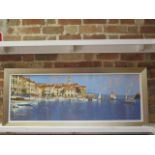 A John Hoskins print, Mediterranean Afternoon, in a silvered frame, 54cm x 31cm, in