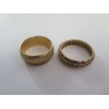 Two 9ct rings, sizes P and M, approx 8.2 grams