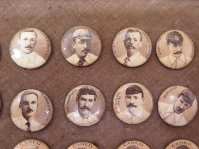 A set of 14 British American Tobacco Company 1897 Cameo Famous Cricketers badges issued in Australia - Image 5 of 14