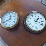 Two synchronome electric wall clocks, 26cm and 23cm diameter