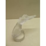 R Lalique France frosted glass lady car mascot type reclining lady figure etched mark - Height 13cm