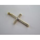 An 18ct yellow gold diamond cross, total diamond weight marked to the back 0.50ct, approx 40mm