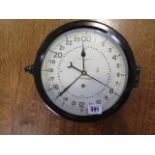 A US Government military bakelite bulkhead clock by Chelsea Clock Co Boston with 8 1/2" black