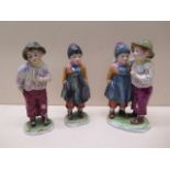 Three Rudolstadt figures - The Secret - Height 16cm - all good condition, and a pair of Unter