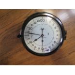 A US Government military bakelite bulkhead clock by Chelsea Clock Co Boston with 8 1/2" white