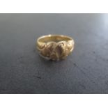 An 18ct yellow gold ring, size S, approx 5.8 grams