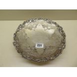 A silver presentation footed dish Sheffield 1945/46 S&W - width 22cm - approx weight 14 troy oz