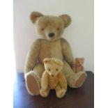 Three vintage mohair jointed teddy bears, tallest 71cm