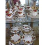 A County Rose Royal Albert 6 setting tea set / dinner service including 2 tureens, all good