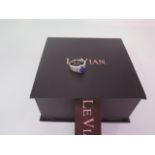 A 14ct white gold Tanzanite and diamond Le Vian ring, the 1ct Blueberry tanzanite with 72 diamonds