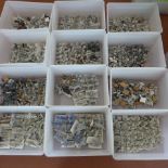 A collection of approx 500 mainly metal prepared Wargaming figures ready for painting